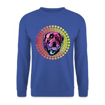 Rottweiler Retro - Unisex Sweatshirt - royal blue - Front - Alina (178cm) & Michal (187cm)