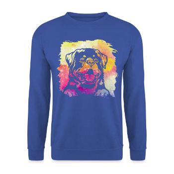 Rottweiler Retro - Unisex Sweatshirt - royal blue - Front - Alina (178cm) & Michal (187cm)