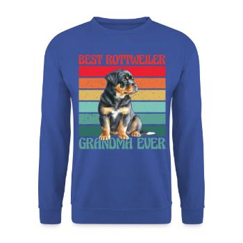 Best Rottweiler Grandma ever - Unisex Sweatshirt - royal blue - Front - Alina (178cm) & Michal (187cm)