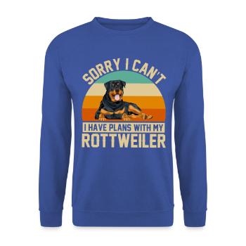 Sorry i can't I have plans with my Rottweiler - Unisex Sweatshirt - royal blue - Front - Alina (178cm) & Michal (187cm)