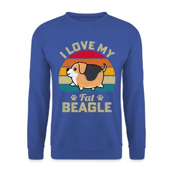 J’aime mon gros Beagle - Sweat-shirt Unisexe - bleu royal - Devant - Alina (178cm) & Michal (187cm)