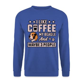 J’aime le café mon beagle et peut-être 3 personnes - Sweat-shirt Unisexe - bleu royal - Devant - Alina (178cm) & Michal (187cm)