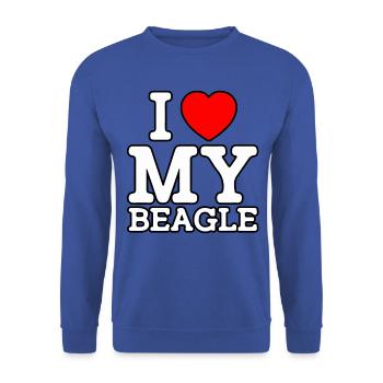 J’aime mon Beagle - Sweat-shirt Unisexe - bleu royal - Devant - Alina (178cm) & Michal (187cm)