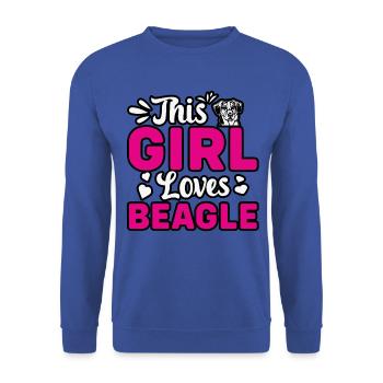This girl loves beagle - Unisex Sweatshirt - royal blue - Front - Alina (178cm) & Michal (187cm)