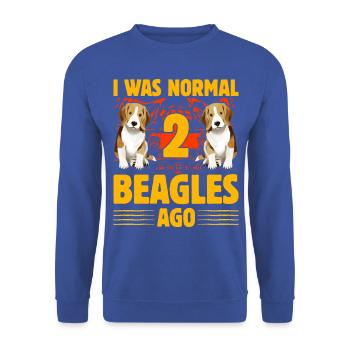 I was normal 2 Beagles ago Beagle - Unisex Sweatshirt - royal blue - Front - Alina (178cm) & Michal (187cm)
