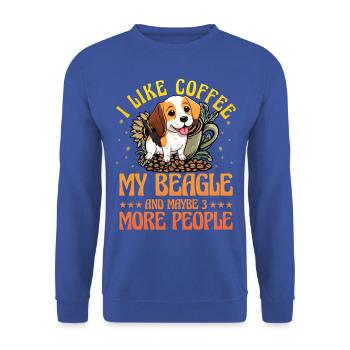 I like coffee my beagle and maybe 3 people - Unisex Sweatshirt - royal blue - Front - Alina (178cm) & Michal (187cm)