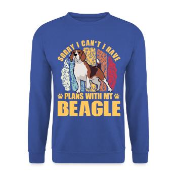 Désolé, je ne peux pas avoir de plans avec mon Beagle - Sweat-shirt Unisexe - bleu royal - Devant - Alina (178cm) & Michal (187cm)