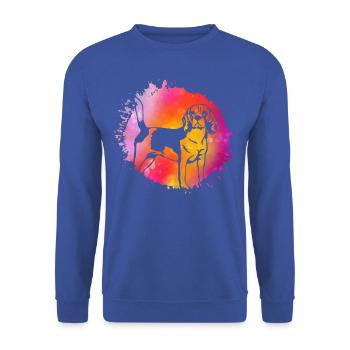 Beagle Dog - Unisex Sweatshirt - royal blue - Front - Alina (178cm) & Michal (187cm)