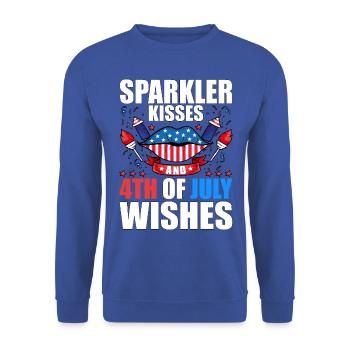 Sparkler Kisses 4th of July Wishes - Sweat-shirt Unisexe - bleu royal - Devant - Alina (178cm) & Michal (187cm)