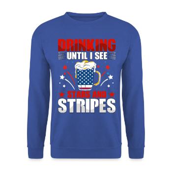 Boire jusqu’à ce que je voie Stars and Stripes - Sweat-shirt Unisexe - bleu royal - Devant - Alina (178cm) & Michal (187cm)