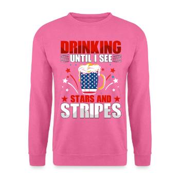Boire jusqu’à ce que je voie Stars and Stripes - Sweat-shirt Unisexe - rose - Devant