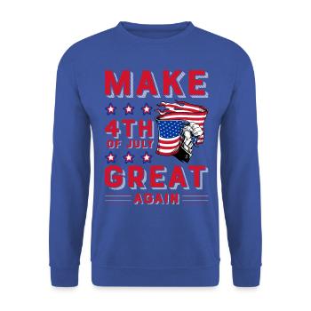 Make 4th of July great again - Unisex Sweatshirt - royal blue - Front - Alina (178cm) & Michal (187cm)