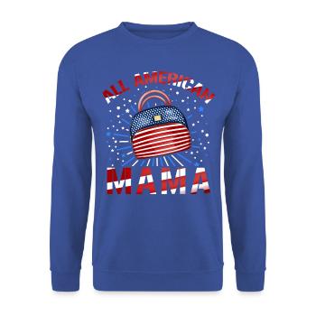 All American Mama - Unisex Sweatshirt - royal blue - Front - Alina (178cm) & Michal (187cm)