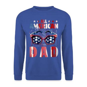 All American Dad - Unisex Sweatshirt - royal blue - Front - Alina (178cm) & Michal (187cm)
