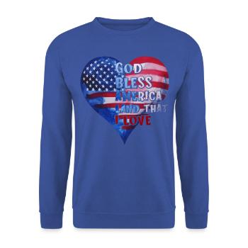 God bless America Land that I love - Unisex Pullover - Royalblau - Vorne - Alina (178cm) & Michal (187cm)