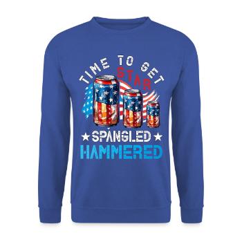 Time to get Star Spangled Hammered - Unisex Sweatshirt - royal blue - Front - Alina (178cm) & Michal (187cm)