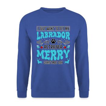 Labrador Christmas Weihnachten - Unisex Sweatshirt - royal blue - Front - Alina (178cm) & Michal (187cm)
