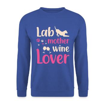 Amateur de vin de la mère de laboratoire - Sweat-shirt Unisexe - bleu royal - Devant - Alina (178cm) & Michal (187cm)