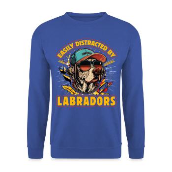 Easily distracted by Labradors - Unisex Sweatshirt - royal blue - Front - Alina (178cm) & Michal (187cm)