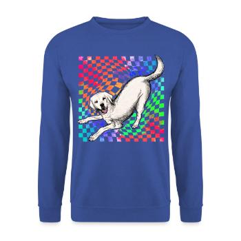 Labrador Retro - Unisex Sweatshirt - royal blue - Front - Alina (178cm) & Michal (187cm)