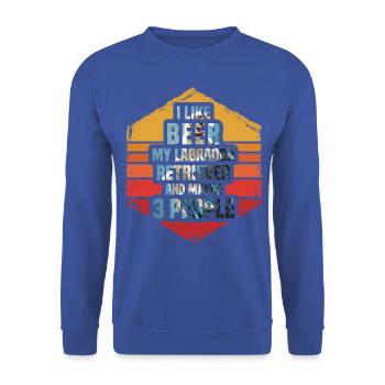 I like beer my Labrador and maybe 3 people - Unisex Sweatshirt - royal blue - Front - Alina (178cm) & Michal (187cm)
