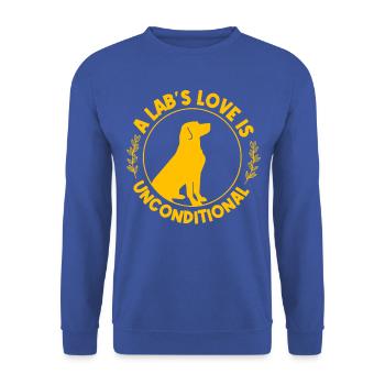 A Lab's Love is uncoditional - Unisex Sweatshirt - royal blue - Front - Alina (178cm) & Michal (187cm)