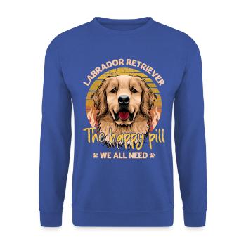 Labrador Retriever the happy pill we all need - Unisex Sweatshirt - royal blue - Front - Alina (178cm) & Michal (187cm)