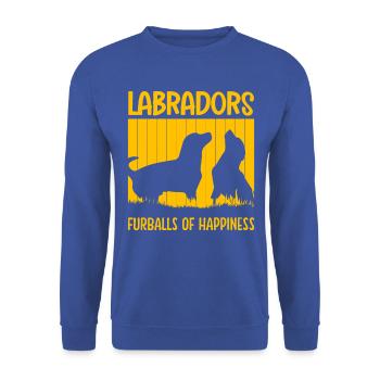 Boules de fourrure de labradors og Bonheur - Sweat-shirt Unisexe - bleu royal - Devant - Alina (178cm) & Michal (187cm)