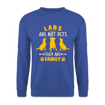 Labs are not pets they are family - Unisex Sweatshirt - royal blue - Front - Alina (178cm) & Michal (187cm)