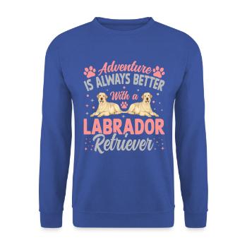 LABRADOR RETRIEVER - Unisex Sweatshirt - royal blue - Front - Alina (178cm) & Michal (187cm)
