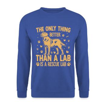 The only thing better than a Lab is a rescue lab - Unisex Sweatshirt - royal blue - Front - Alina (178cm) & Michal (187cm)