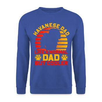 Havanese Dad like a normal Dad but Cooler - Unisex Pullover - Royalblau - Vorne - Alina (178cm) & Michal (187cm)