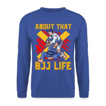 À propos de ce BJJ Life Brazilian Jiu-Jitsu - Sweat-shirt Unisexe - bleu royal - Devant - Alina (178cm) & Michal (187cm)