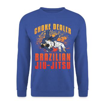 Choke Dealer Jiu-Jitsu Brésilien - Sweat-shirt Unisexe - bleu royal - Devant - Alina (178cm) & Michal (187cm)