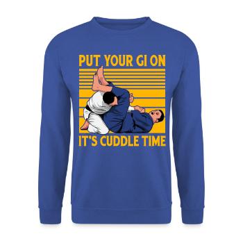 Le Jiu-Jitsu Brésilien met votre Gi en temps de câlins - Sweat-shirt Unisexe - bleu royal - Devant - Alina (178cm) & Michal (187cm)