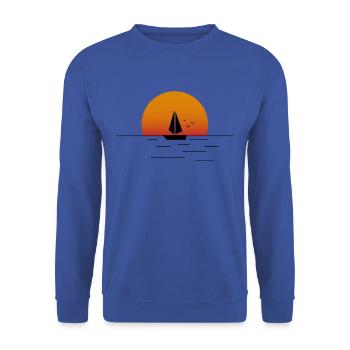 Sailboat on the sea - Unisex Sweatshirt - royal blue - Front - Alina (178cm) & Michal (187cm)