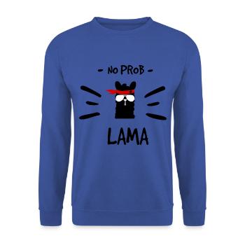 No Problama black - Unisex Sweatshirt - royal blue - Front - Alina (178cm) & Michal (187cm)