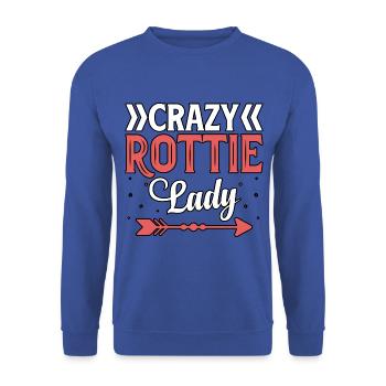 Crazy Rottie lady - Unisex Sweatshirt - royal blue - Front - Alina (178cm) & Michal (187cm)