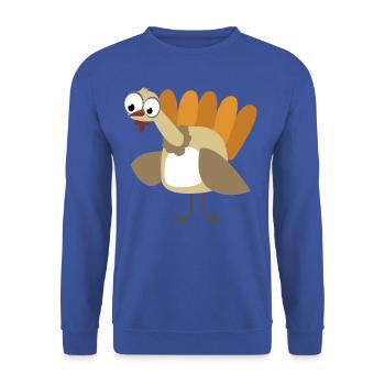 Truthahn Gobbler - Unisex Pullover - Royalblau - Vorne - Alina (178cm) & Michal (187cm)
