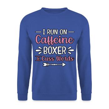 Je cours sur des mots de cuss de boxer caféine - Sweat-shirt Unisexe - bleu royal - Devant - Alina (178cm) & Michal (187cm)