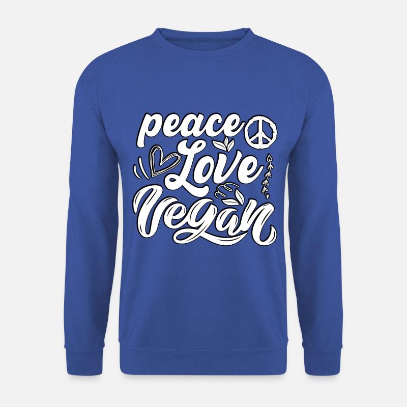 Peace love vegan - Unisex Pullover - Royalblau