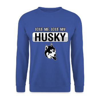 Love me Love my Husky - Unisex Pullover - Royalblau - Vorne - Alina (178cm) & Michal (187cm)