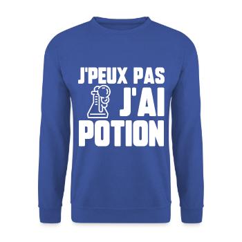 J’peux pas j’ai potion - Sweat-shirt Unisexe - bleu royal - Devant - Alina (178cm) & Michal (187cm)