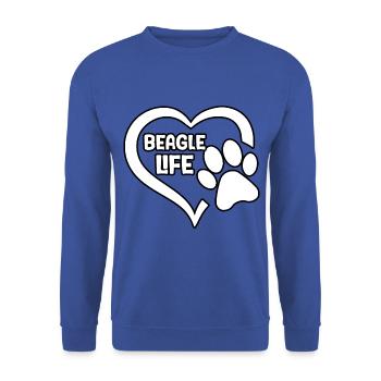 Beagle Life - Unisex Sweatshirt - royal blue - Front - Alina (178cm) & Michal (187cm)