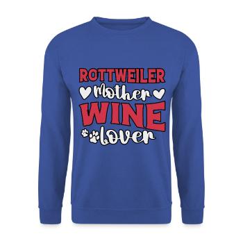 Rottweiler mother wine lover - Unisex Sweatshirt - royal blue - Front - Alina (178cm) & Michal (187cm)