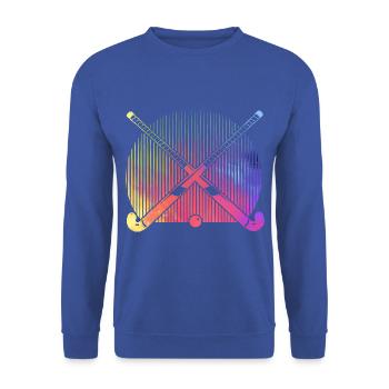 Hockey Retro - Unisex Pullover - Royalblau - Vorne - Alina (178cm) & Michal (187cm)