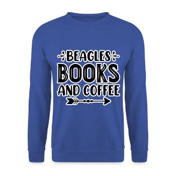 Beagles books and coffee - Unisex Pullover - Royalblau - Vorne - Alina (178cm) & Michal (187cm)