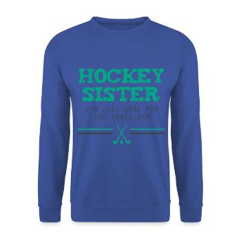 Hockey Sister Field Hockey Cadeau Jeu de hockey sur gazon - Sweat-shirt Unisexe - bleu royal - Devant - Alina (178cm) & Michal (187cm)