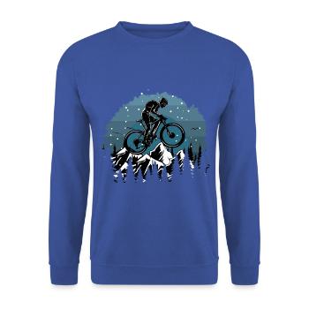 Bicycle MTB - Unisex Sweatshirt - royal blue - Front - Alina (178cm) & Michal (187cm)