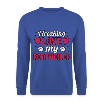 J’adore mon Rottweiler - Sweat-shirt Unisexe - bleu royal - Devant - Alina (178cm) & Michal (187cm)